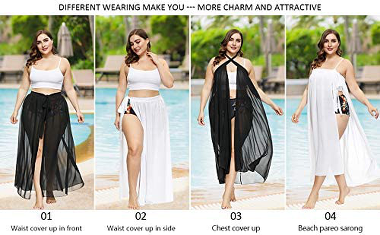 Hanna Nikole plus Size Sarong Swimsuit Cover Ups Bikini Beach Cover-Ups Wrap Skirt Apparel & Accessories > Clothing > Swimwear Kylie Max