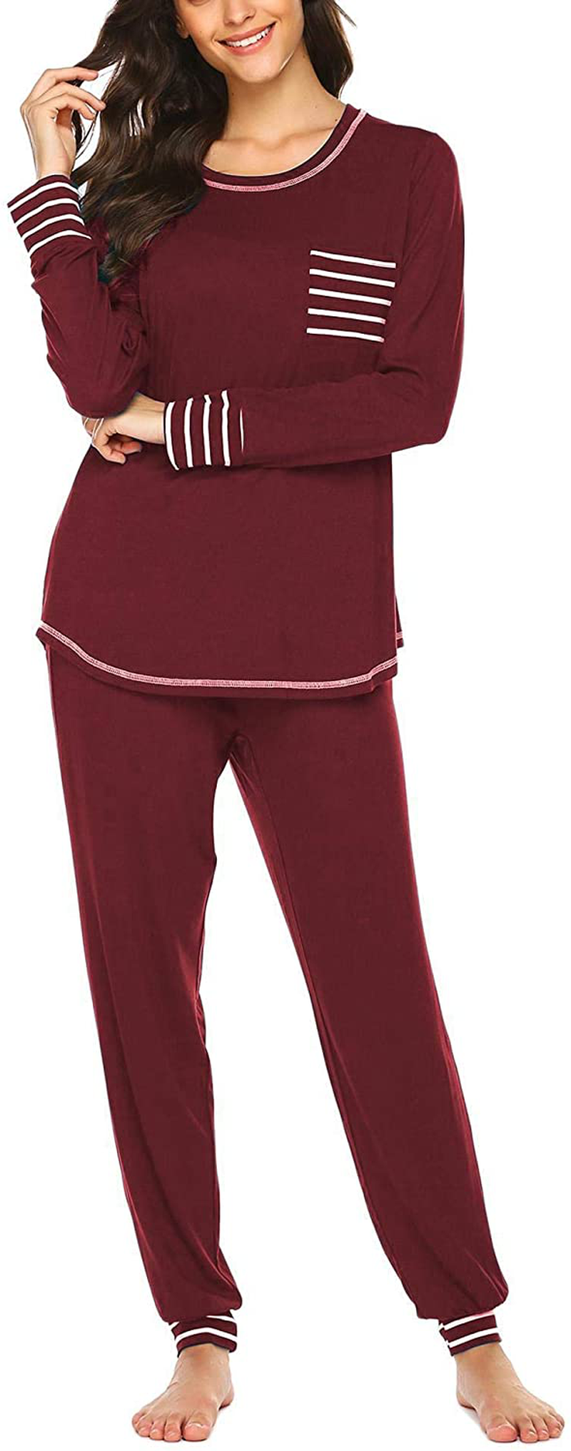 Ekouaer Pajamas Women’S Long Sleeve Sleepwear with Long Pants Soft Loungewear Pj Set S-XXL Apparel & Accessories > Clothing > Sleepwear & Loungewear > Pajamas Kylie Max