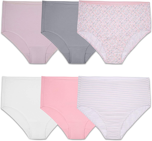 Fruit of the Loom Women'S Cotton Stretch Panties (Regular & plus Size) Apparel & Accessories > Clothing > Underwear & Socks > Underwear Fruit of the Loom Plus Size Brief - 6 Pack - Assorted Color Plus Size Brief 10