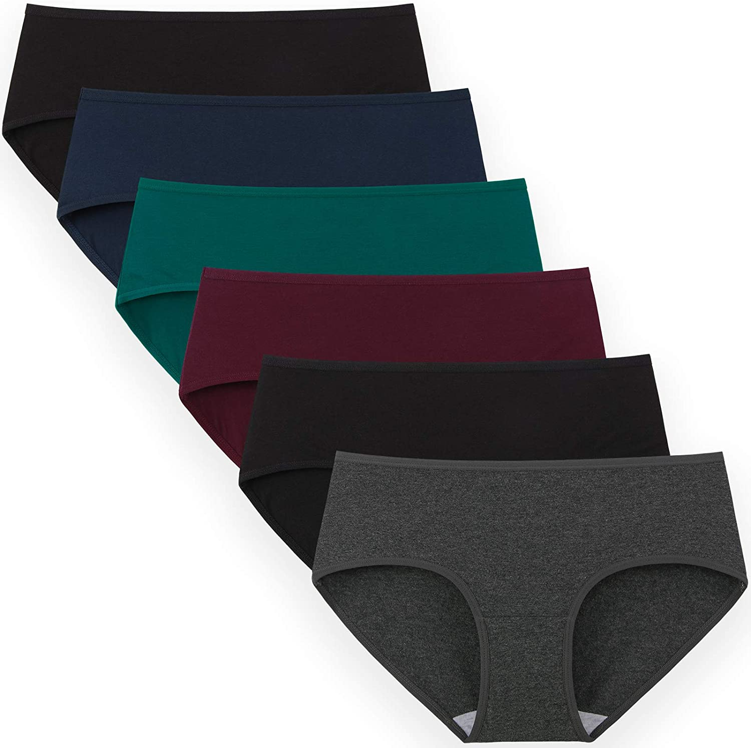 INNERSY Womens Underwear Cotton Hipster Panties Regular & plus Size 6-Pack Apparel & Accessories > Clothing > Underwear & Socks > Underwear INNERSY Dark Vintage XX-Large