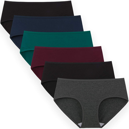 INNERSY Womens Underwear Cotton Hipster Panties Regular & plus Size 6-Pack Apparel & Accessories > Clothing > Underwear & Socks > Underwear INNERSY Dark Vintage XX-Large