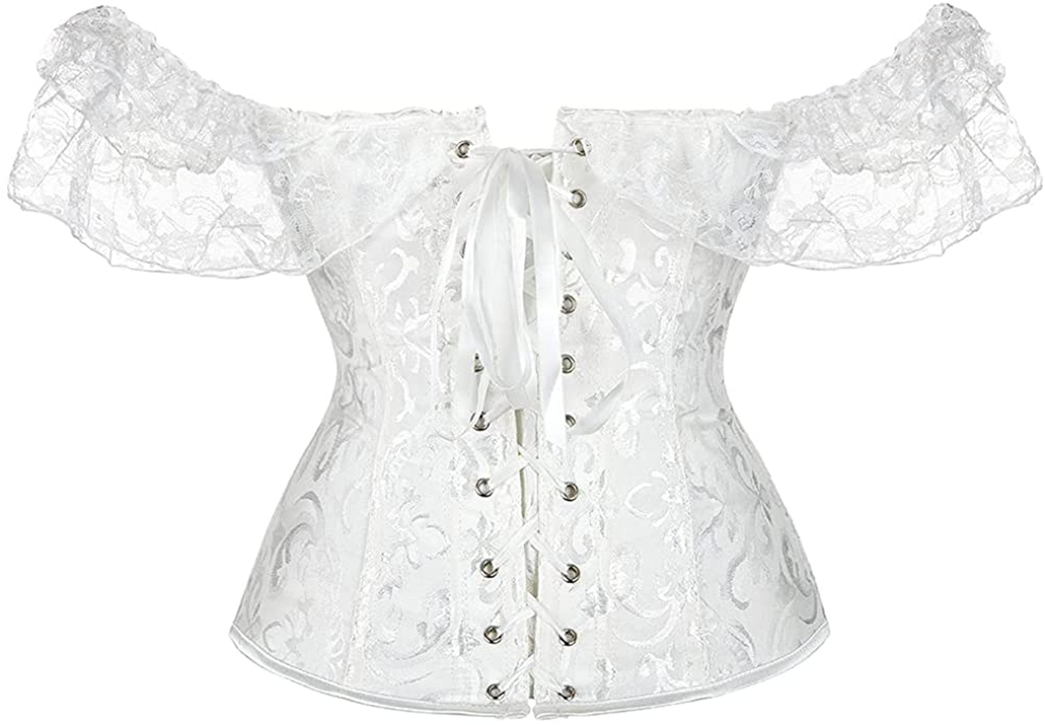 Corset Tops for Women Corset - Overbust Lingerie - Lace up Back Bustier Top - Fashion Corsets with Sleeve Apparel & Accessories > Clothing > Underwear & Socks > Lingerie SZIVYSHI