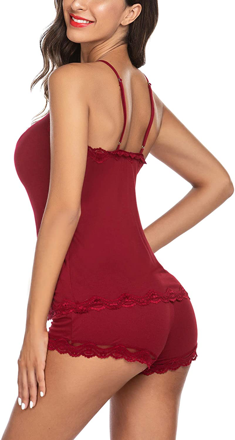 Avidlove Sexy Pajamas for Women Lace Cami PJ Set Two Piece Sleep Set with Shorts Apparel & Accessories > Clothing > Sleepwear & Loungewear Kylie Max