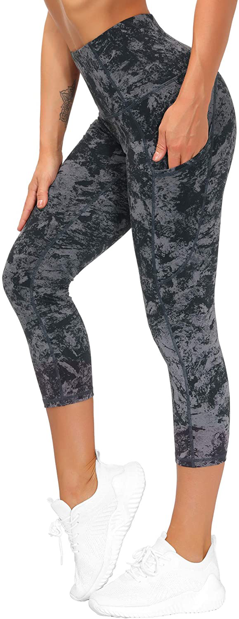 THE GYM PEOPLE Thick High Waist Yoga Pants with Pockets, Tummy Control Workout Running Yoga Leggings for Women Apparel & Accessories > Clothing > Activewear THE GYM PEOPLE