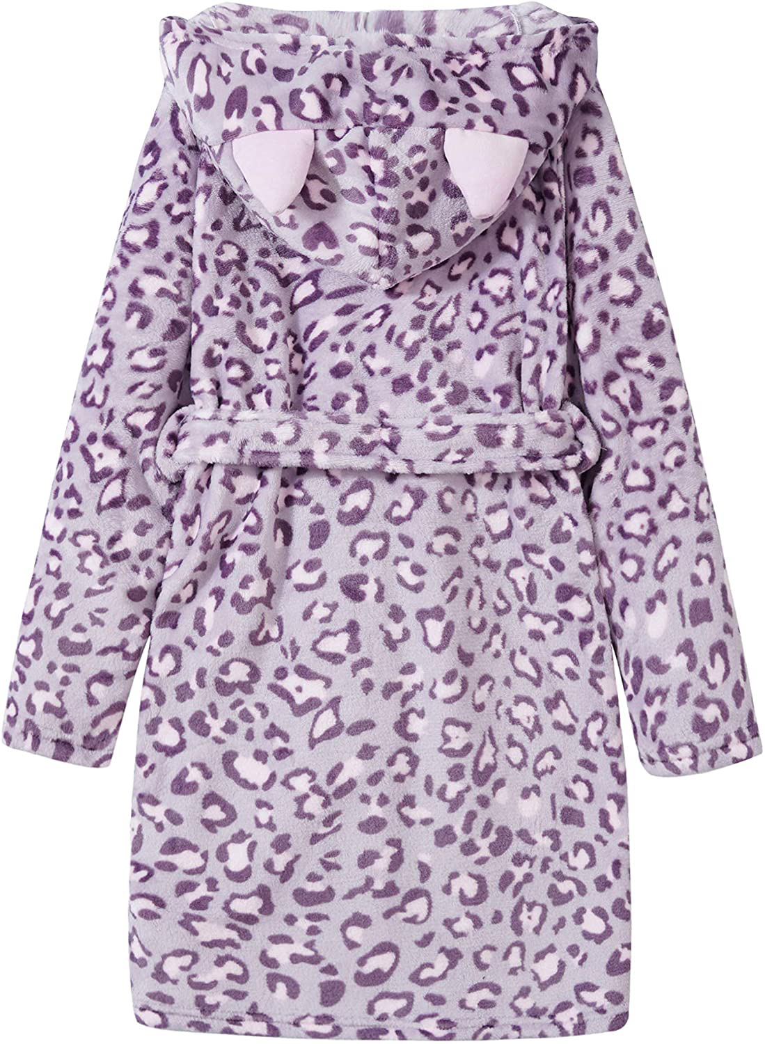 Leopard Cat Robe for Girls Fleece Toddler Kids Teen Hooded Bathrobe Size 4T - 18 Apparel & Accessories > Clothing > Sleepwear & Loungewear > Robes Kylie Max