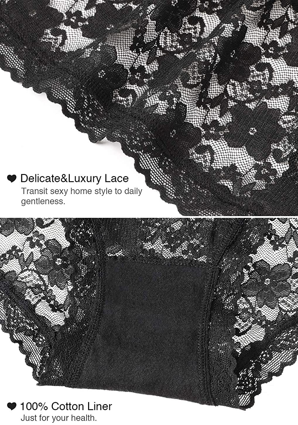 Wealurre Womens Underwear Lace Sexy Panties Bikini Panty for Women Seamless Hipster Pack Apparel & Accessories > Clothing > Underwear & Socks > Underwear Wealurre