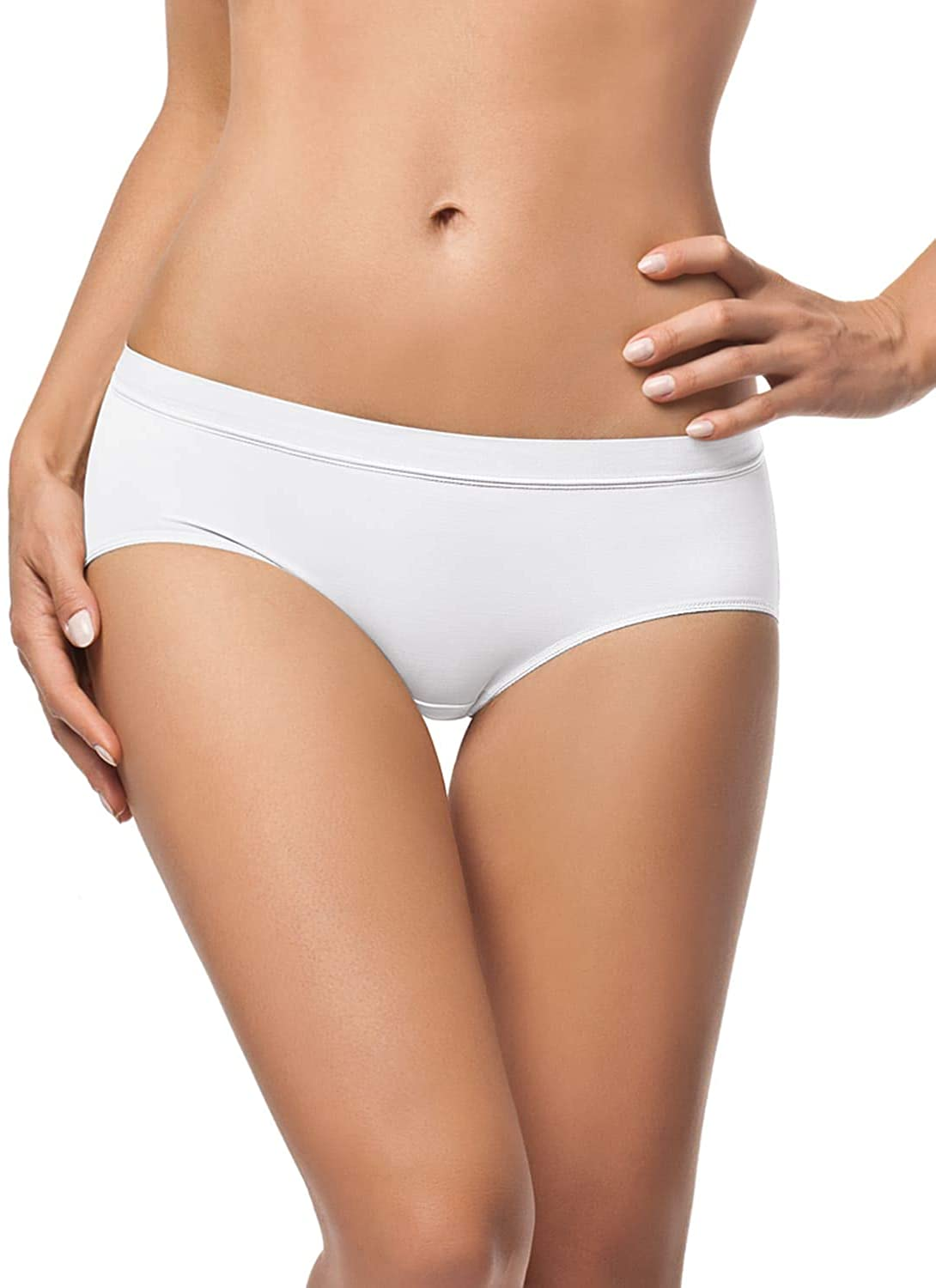 Leonisa Seamless Low Rise Briefs Underwear for Women - No Show Hiphugger Panties Apparel & Accessories > Clothing > Underwear & Socks > Underwear Leonisa White Medium