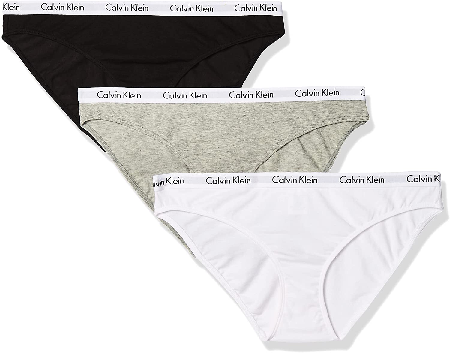 Calvin Klein Women'S Carousel Logo Cotton Bikini Panty Apparel & Accessories > Clothing > Underwear & Socks > Underwear Calvin Klein Black/White/Grey Heather 3 Large