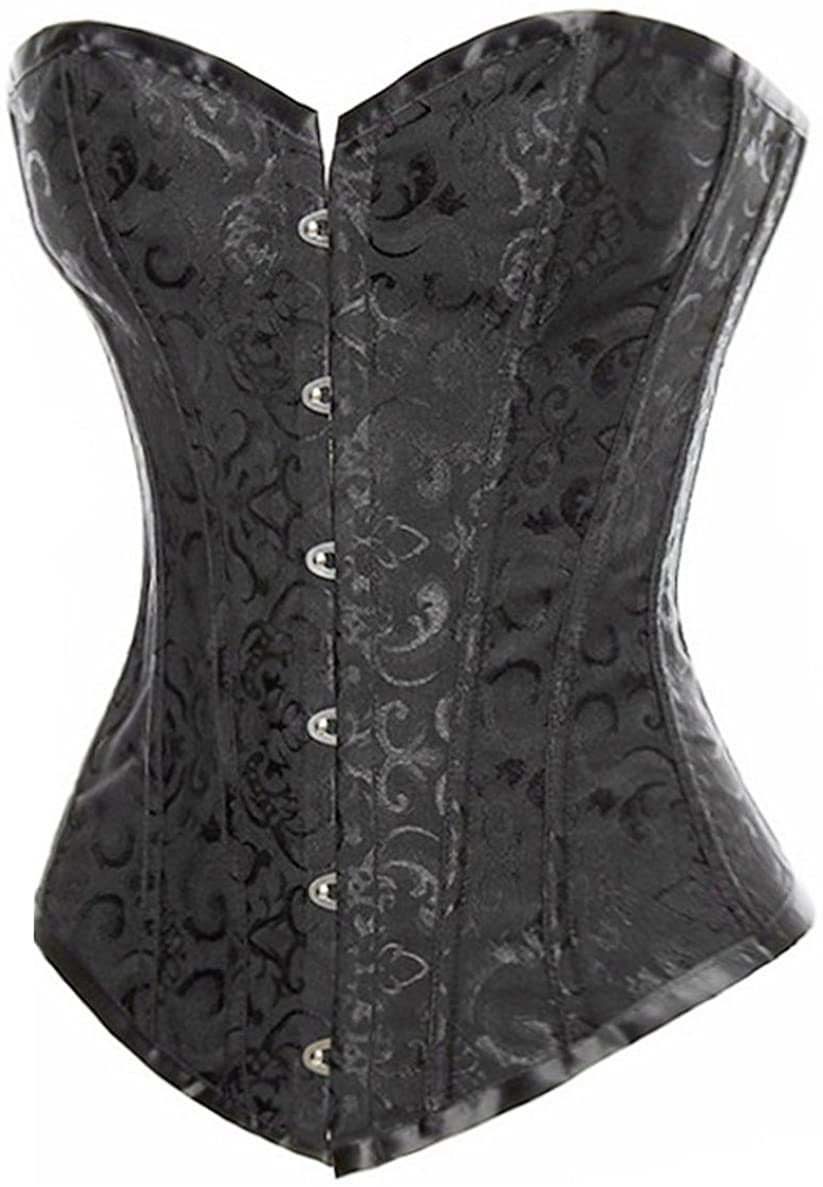 Bslingerie Womens Waist Cincher Bustier Boned Corset Apparel & Accessories > Clothing > Underwear & Socks > Lingerie Bslingerie Black Small