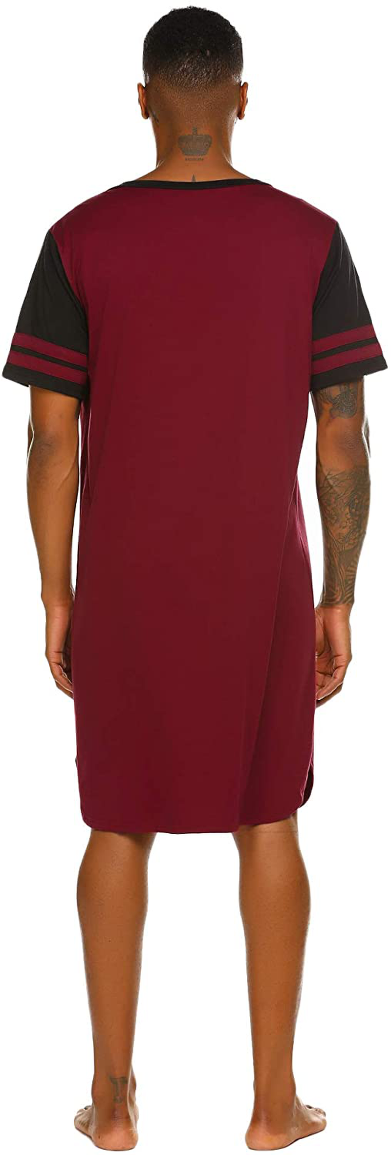 Ekouaer Nightgowns Mens V Neck Long Sleeve Sleepwear Big&Tall Pajama Sleeping Wear Loungewear Nightshirts M-XXXL Apparel & Accessories > Clothing > Sleepwear & Loungewear > Nightgowns Kylie Max