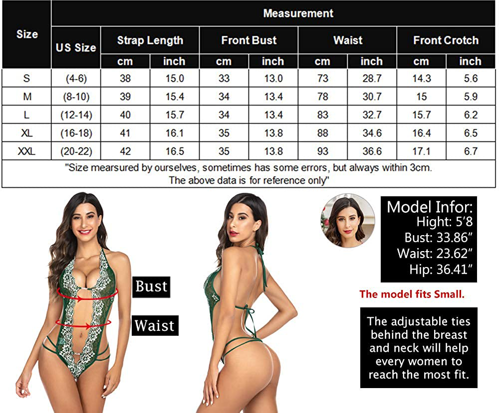 Avidlove Women Lace Teddy Bodysuit One Piece Lingerie V-Neck Nightwear Mini Babydoll S-XXL Apparel & Accessories > Clothing > Underwear & Socks > Lingerie Avidlove