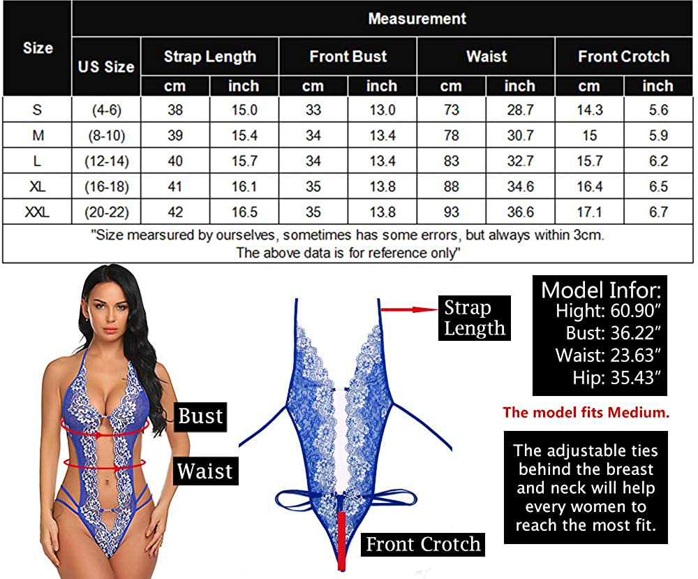 Avidlove Women Lace Teddy Bodysuit One Piece Lingerie V-Neck Nightwear Mini Babydoll S-XXL Apparel & Accessories > Clothing > Underwear & Socks > Lingerie Avidlove