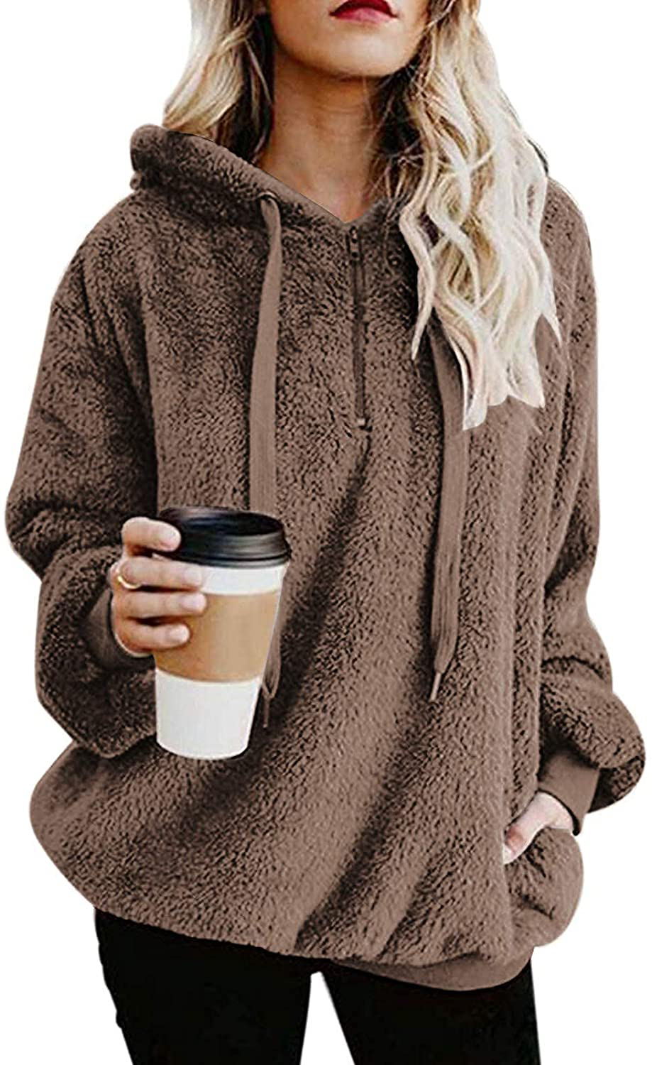 Century Star Hoodies for Women Fleece Hoodie with Pockets Athletic Hooded Pullover Tops Winter Fuzzy Hoodies Fuzzy Sweatshirt Apparel & Accessories > Clothing > Activewear Kylie Max