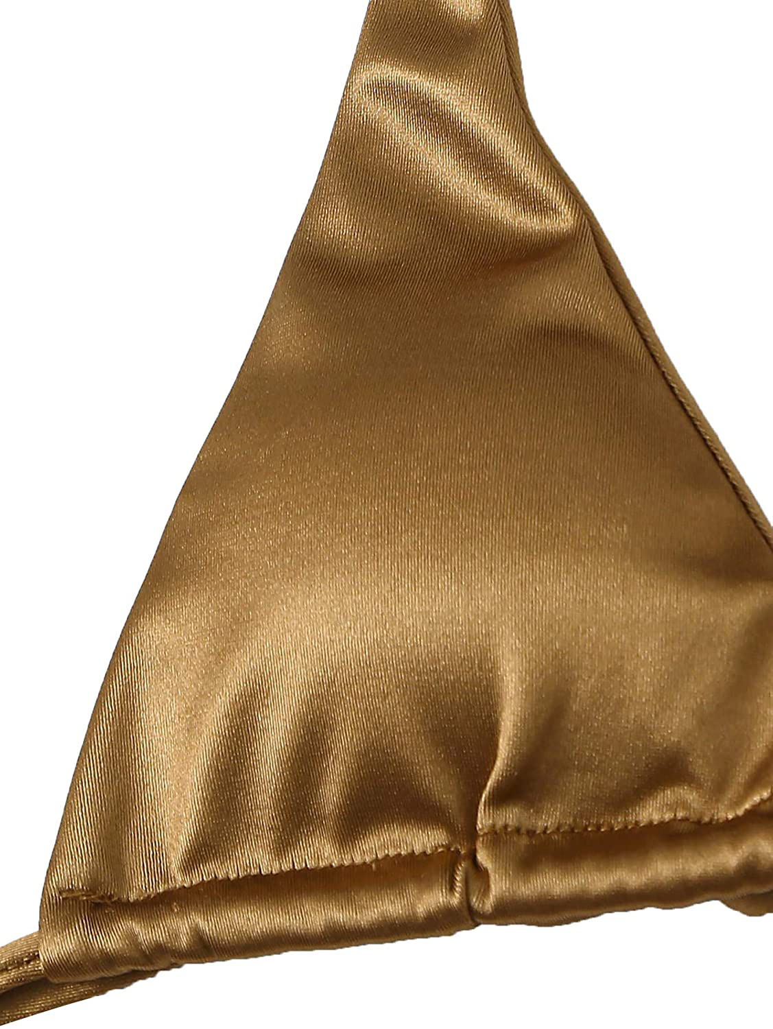 SOLY HUX Women'S Metallic Halter Top Two Piece Swimsuit Tie Side Triangle Bikini Kylie Max