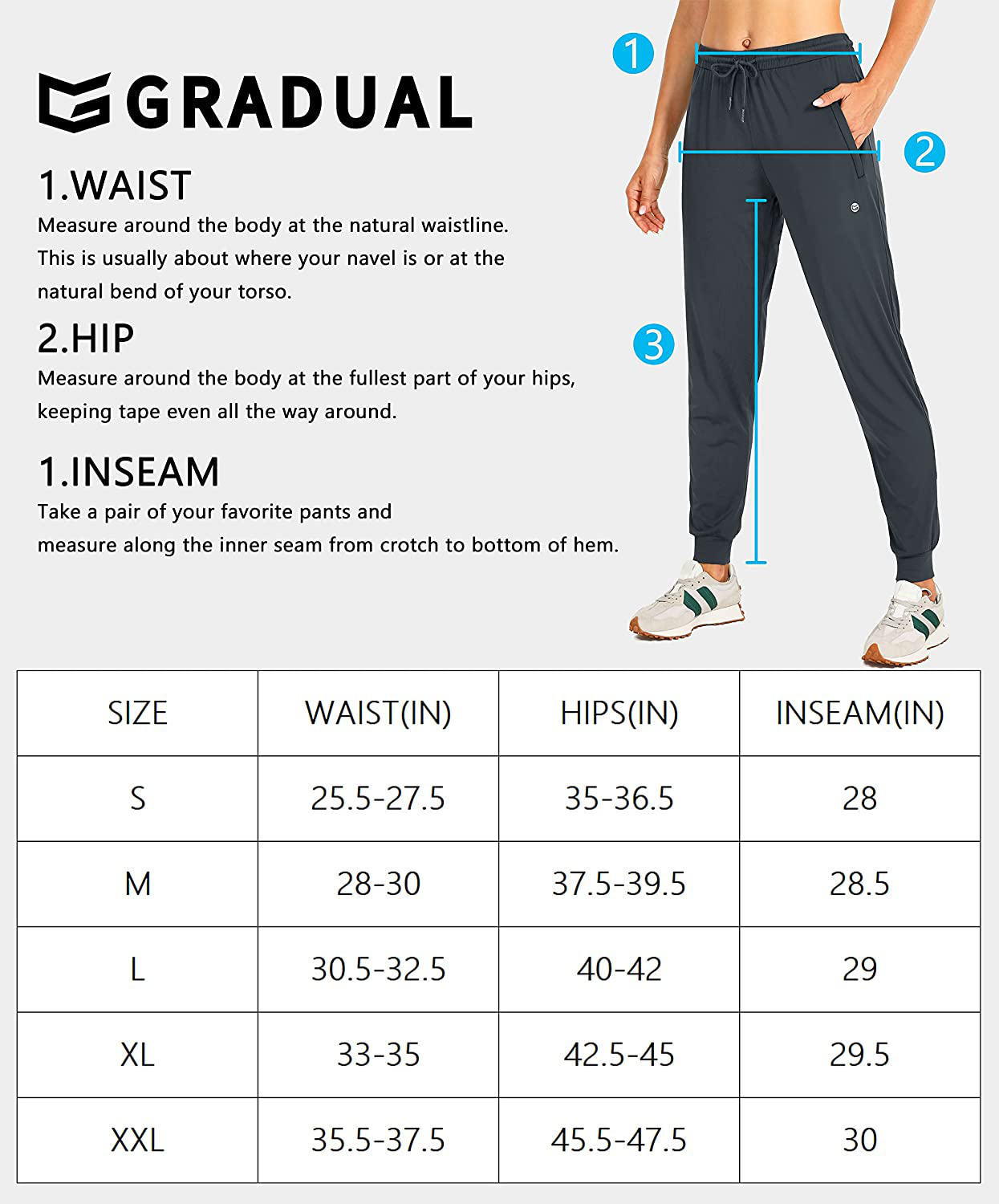 G Gradual Women'S Joggers Pants with Zipper Pockets Tapered Running Sweatpants for Women Lounge, Jogging Apparel & Accessories > Clothing > Activewear Kylie Max