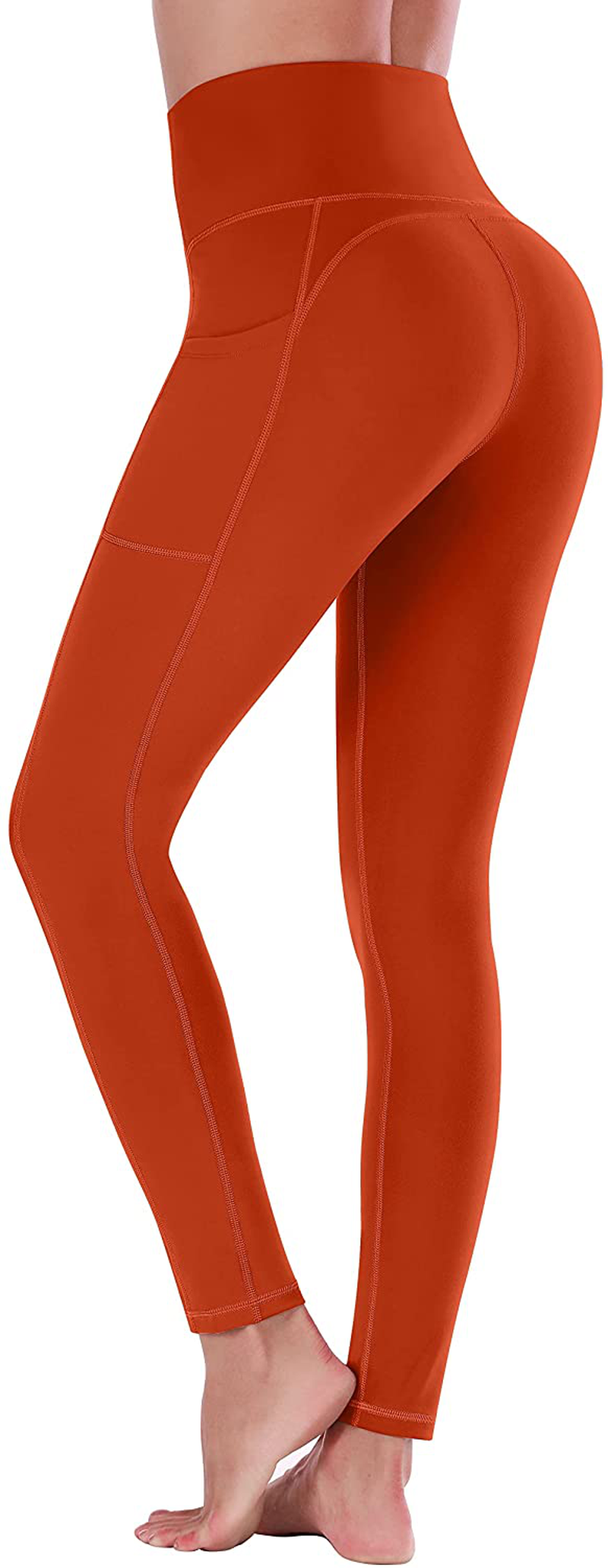 Ewedoos Women's Yoga Pants with Pockets - Leggings with Pockets, High Waist Tummy Control Non See-Through Workout Pants Apparel & Accessories > Clothing > Activewear Ewedoos Chili XX-Large