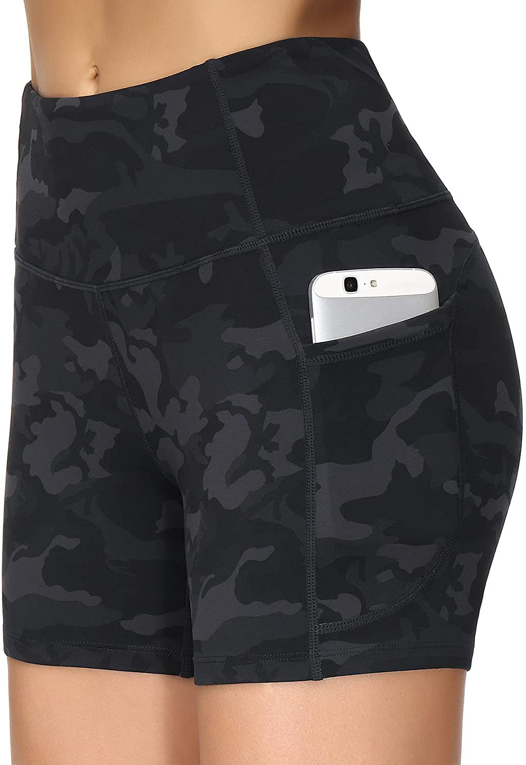 THE GYM PEOPLE High Waist Yoga Shorts for Women'S Tummy Control Fitness Athletic Workout Running Shorts with Deep Pockets Apparel & Accessories > Clothing > Shorts Kylie Max