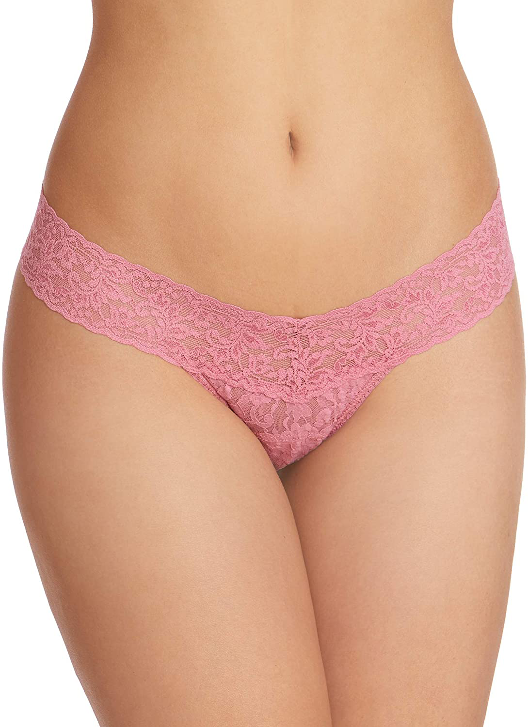 hanky panky, Signature Lace Low Rise Thong, One Size (2-12) Apparel & Accessories > Clothing > Underwear & Socks > Underwear Hanky Panky Women's Intimates Pink Quartz One Size