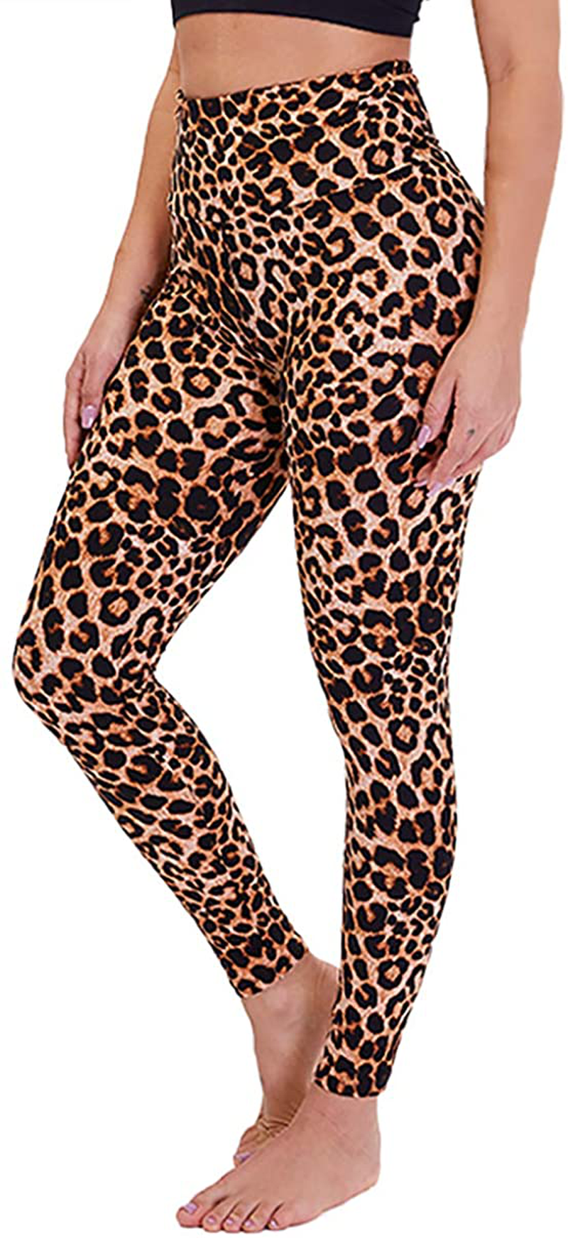 Gayhay High Waisted Leggings for Women - Soft Opaque Slim Tummy Control Printed Pants for Running Cycling Yoga Apparel & Accessories > Clothing > Activewear Gayhay Leopard XX-Large