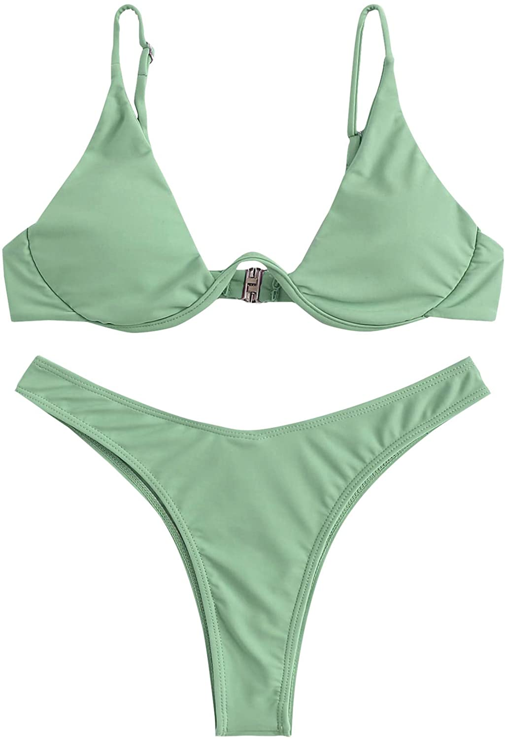 Verdusa Women'S Sexy Triangle Bathing Two Pieces Swimsuit Bikini Set Apparel & Accessories > Clothing > Underwear & Socks > Underwear Verdusa