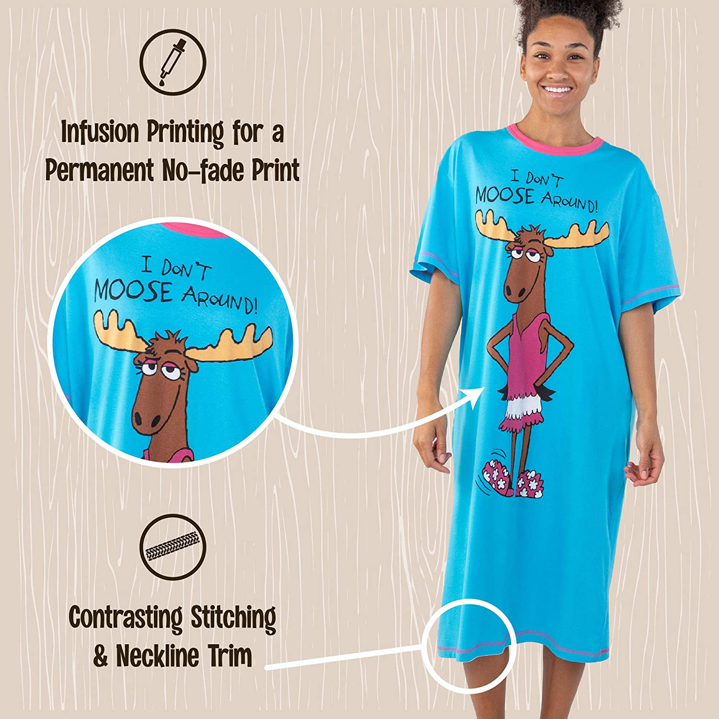 Lazy One Nightshirts for Women, Animal Designs Apparel & Accessories > Clothing > Sleepwear & Loungewear > Nightgowns Kylie Max