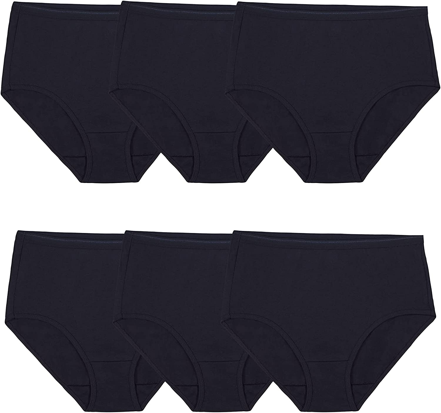 Fruit of the Loom Women'S Eversoft Cotton Brief Underwear (Regular & plus Size) Apparel & Accessories > Clothing > Underwear & Socks > Underwear Fruit of the Loom Brief - 6 Pack - Black Brief 8