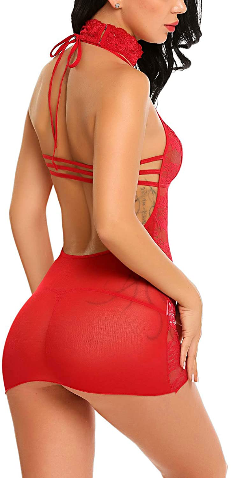 Avidlove Women Babydoll Lingerie Lace Chemise Halter Nightwear Teddy Dress Apparel & Accessories > Clothing > Underwear & Socks > Lingerie Kylie Max