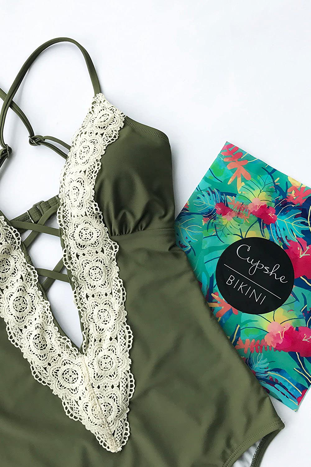 CUPSHE Women'S Ladies Vintage Lace Bikini Sets Beach Swimwear Bathing Suit Apparel & Accessories > Clothing > Swimwear Kylie Max