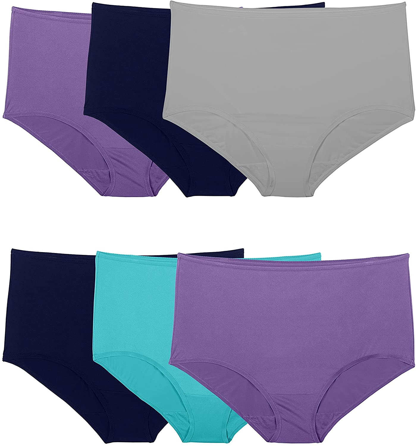 Fruit of the Loom Women'S Underwear Microfiber Panties (Regular & plus Size) Apparel & Accessories > Clothing > Underwear & Socks > Underwear Fruit of the Loom Brief - 6 Pack - Assorted Brief 10