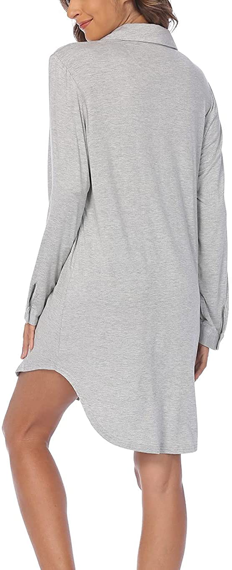 Ekouaer Button down 3/4 Sleeve & Long Sleeve Nightgown Boyfriend Sleepshirt Nightshirt Nightdress for Women Apparel & Accessories > Clothing > Sleepwear & Loungewear > Nightgowns Kylie Max