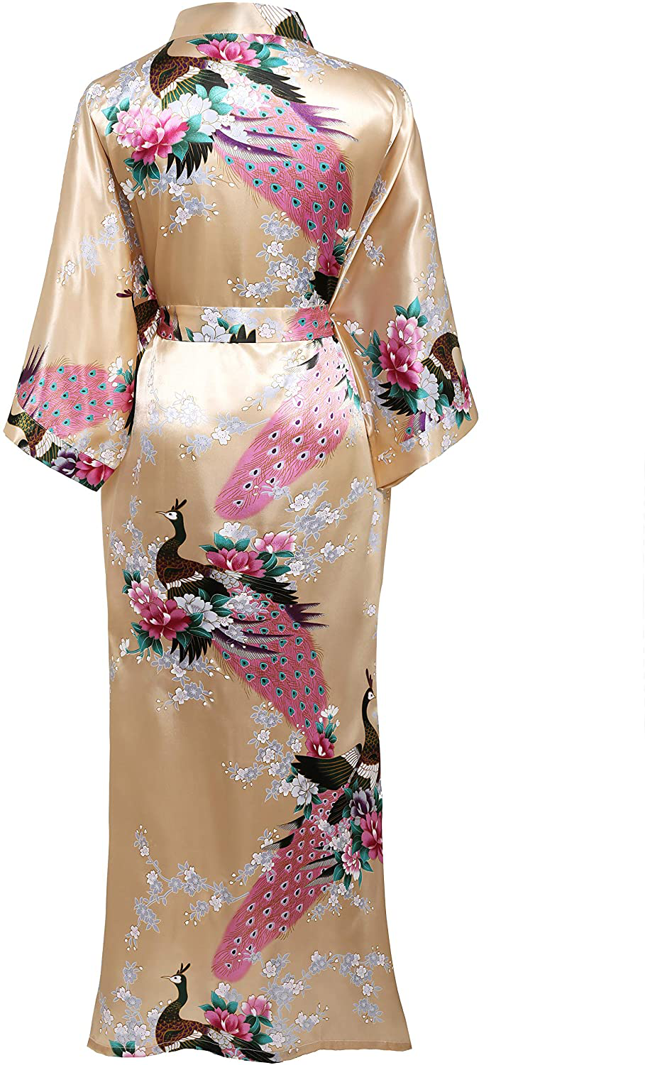 BABEYOND Women'S plus Size Kimono Robe Long Robes with Peacock and Blossoms Printed plus Size Kimono Outfit Apparel & Accessories > Clothing > Sleepwear & Loungewear > Robes KYLIE MAX