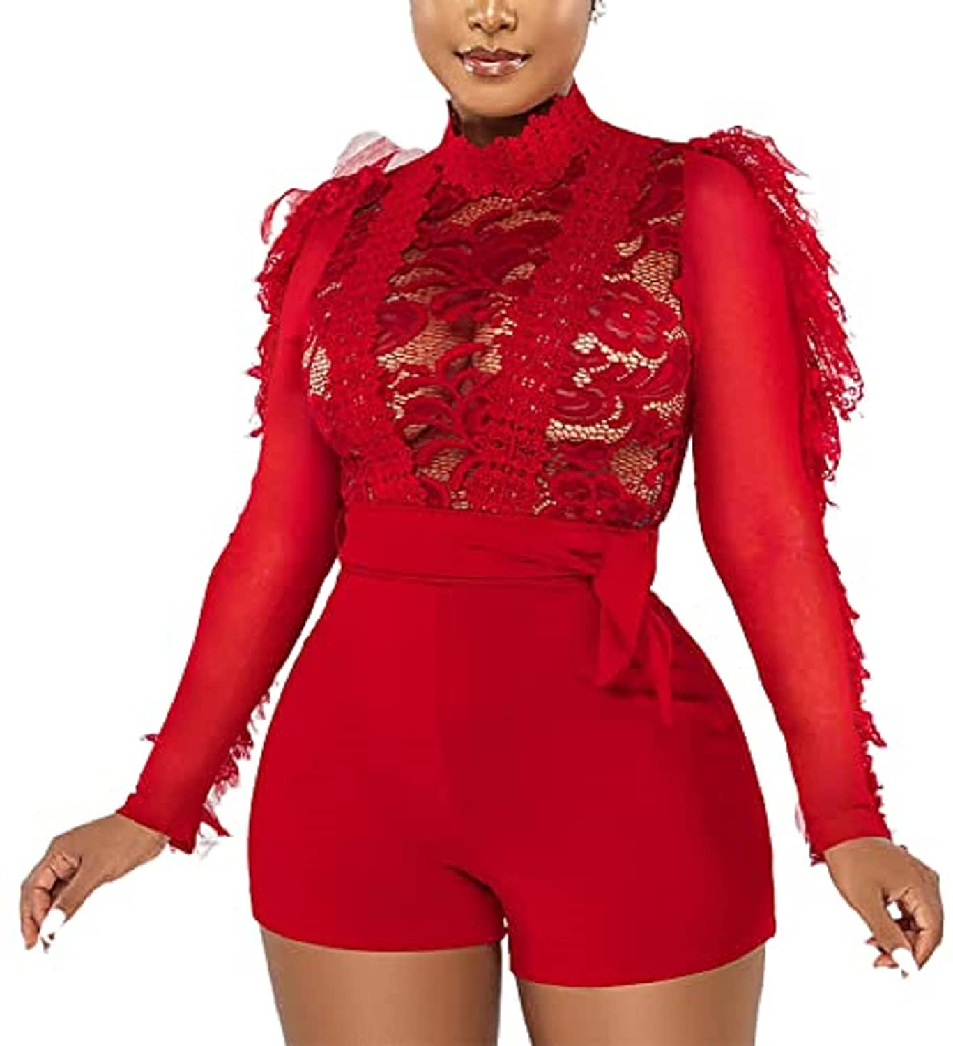 DINGANG Women’S Mini Dress Sleeveless Ruffle Suspender Solid Color Short Solid Color Dress Apparel & Accessories > Clothing > Dresses DINGANG Q Red Large