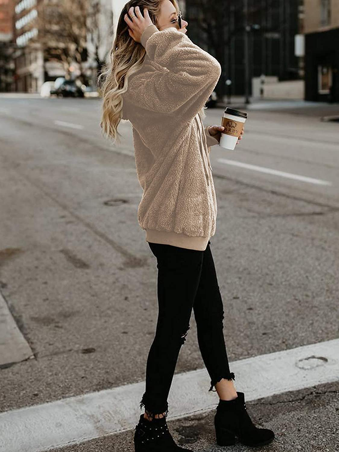 Century Star Women'S Fuzzy Hoodies Sport Pullover Hoodie Athletic Cozy Oversized Pockets Hooded Sweatshirt Fleece Hoodies Apparel & Accessories > Clothing > Activewear Kylie Max