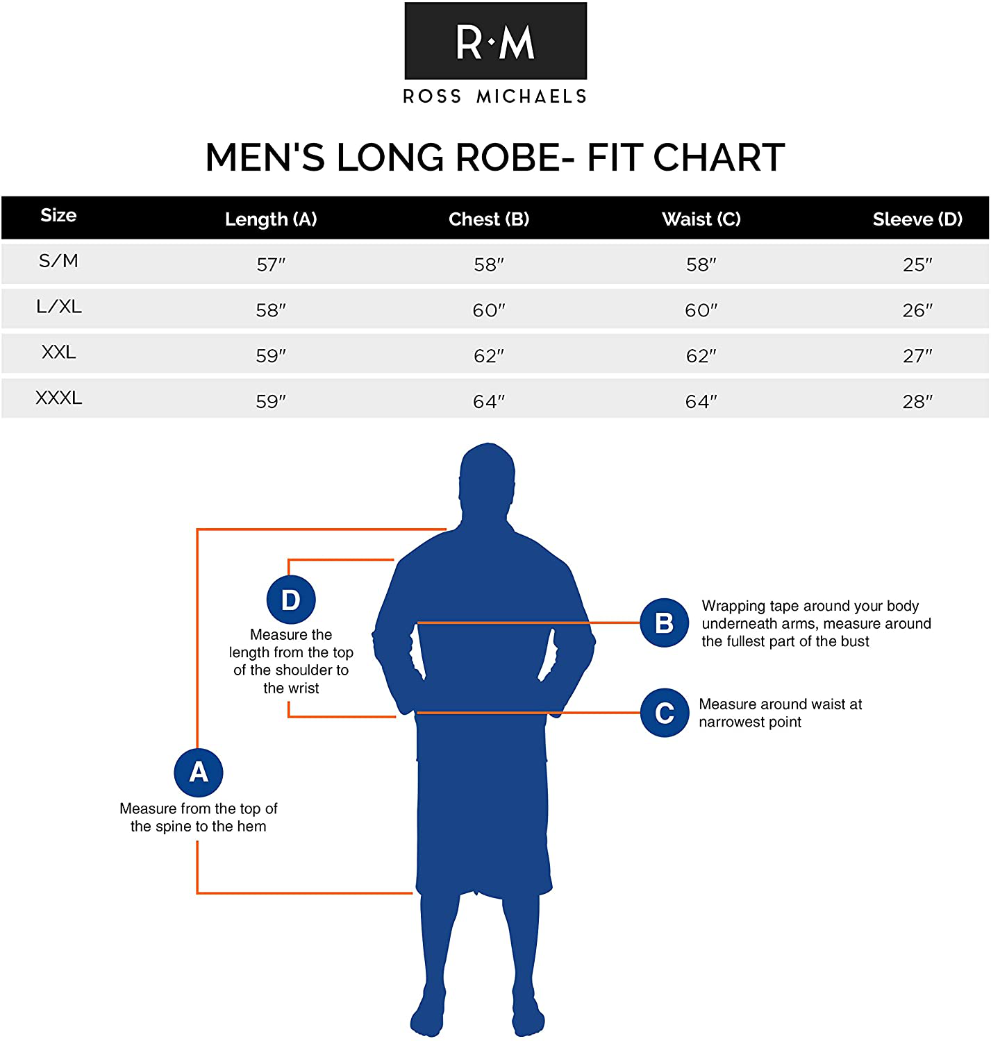 Ross Michaels Mens Robe Big & Tall with Hood - Long Plush 400GSM Luxury Fleece Bathrobe Apparel & Accessories > Clothing > Sleepwear & Loungewear > Robes Kylie Max