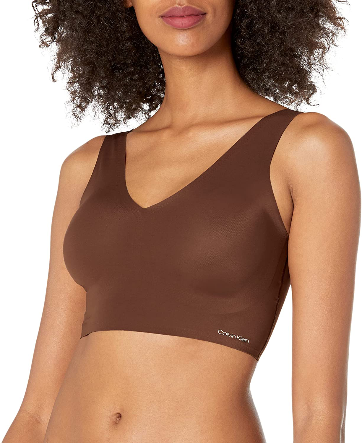Calvin Klein Women'S Invisibles Comfort Seamless Lightly Lined V Neck Bralette Bra Apparel & Accessories > Clothing > Underwear & Socks > Bras Kylie Max