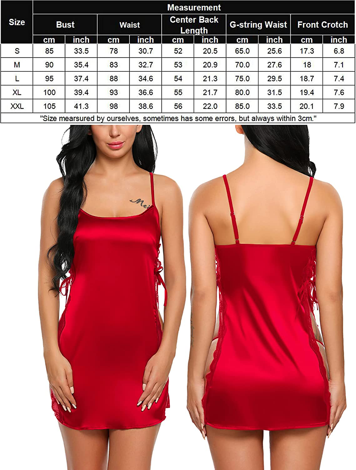 Avidlove Women Babydoll for Women Satin Nightwear Lace Chemise Sexy Nightgown Apparel & Accessories > Clothing > Underwear & Socks > Lingerie Kylie Max