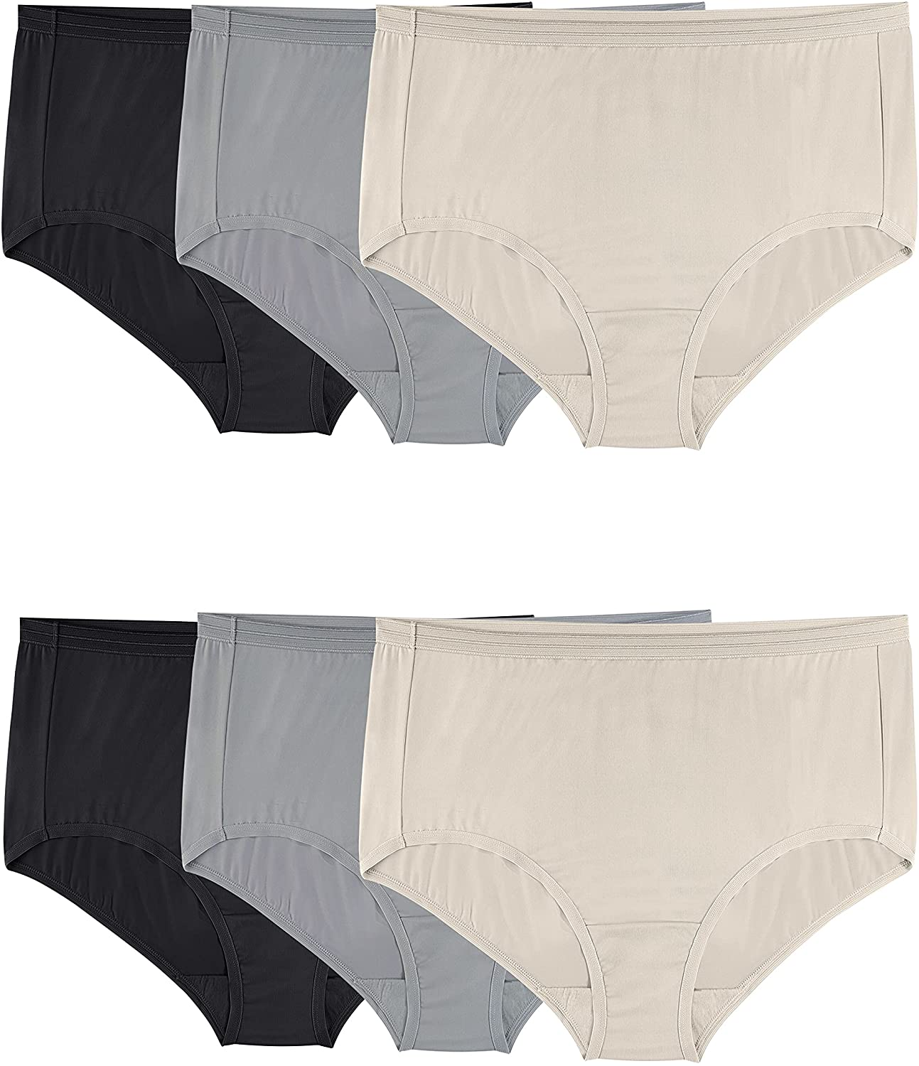 Fruit of the Loom Women'S Underwear Microfiber Panties (Regular & plus Size) Apparel & Accessories > Clothing > Underwear & Socks > Underwear Fruit of the Loom Plus Size Brief - 6 Pack - Assorted Plus Size 9