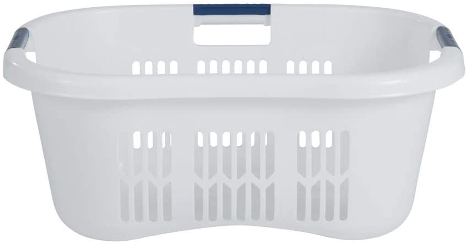 Rubbermaid Laundry Basket, XL Hip-Hugger Basket, 2.1-Bushel, White, Laundry, Storage, Bathroom, Bedroom, Home Closet Clothes Basket Apparel & Accessories > Clothing > Underwear & Socks > Underwear Rubbermaid XL Hip-Hugger Basket