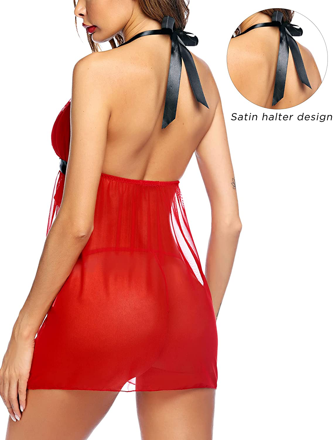 Avidlove Lingerie for Women Lace Babydoll Strap Chemise Halter Negligee Apparel & Accessories > Clothing > Underwear & Socks > Lingerie Kylie Max