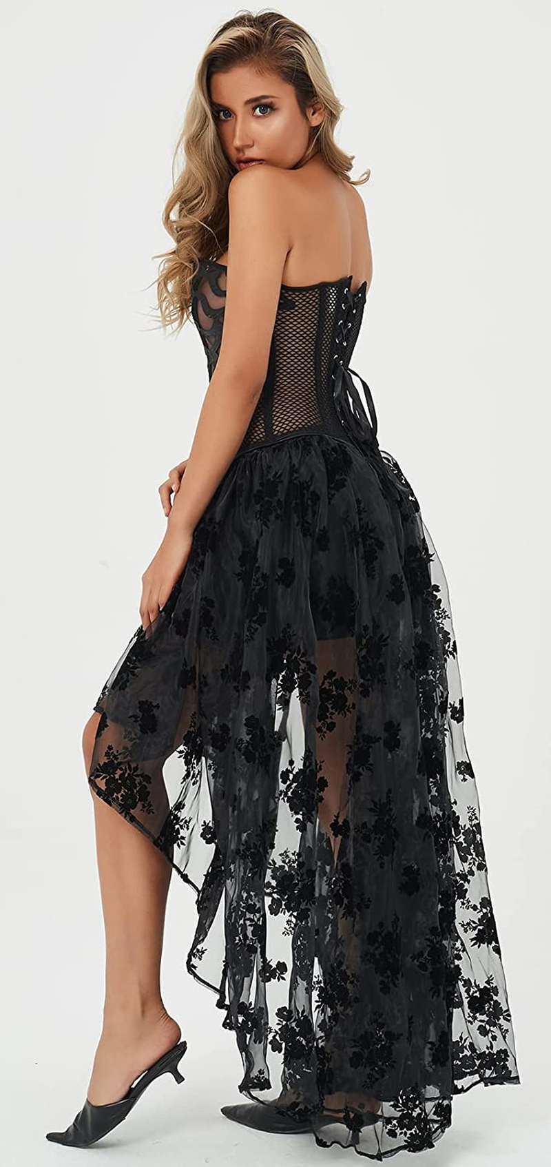 Everlove Corset Satin Overbust Lace up Busiter Shapewear Outfit Apparel & Accessories > Clothing > Underwear & Socks > Lingerie EverLove