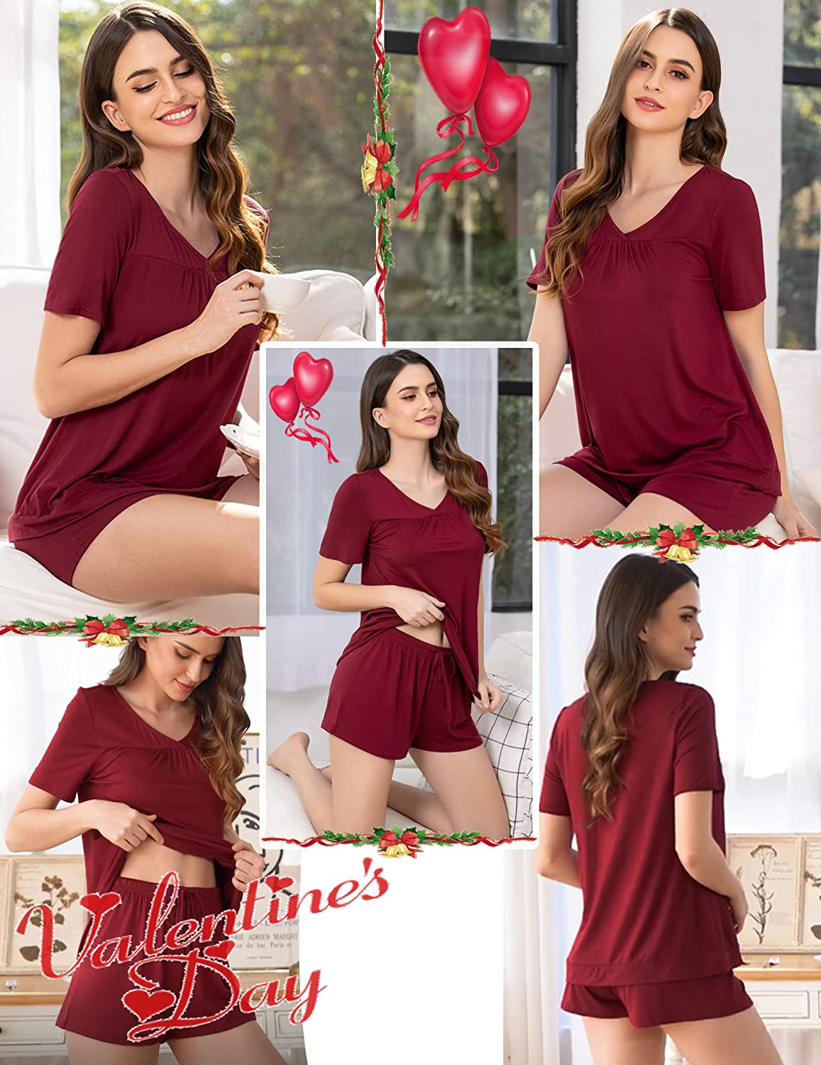 Avidlove Women'S Shorts Pajama Set Short Sleeve Sleepwear Nightwear Pjs S-XXL Apparel & Accessories > Clothing > Sleepwear & Loungewear Kylie Max