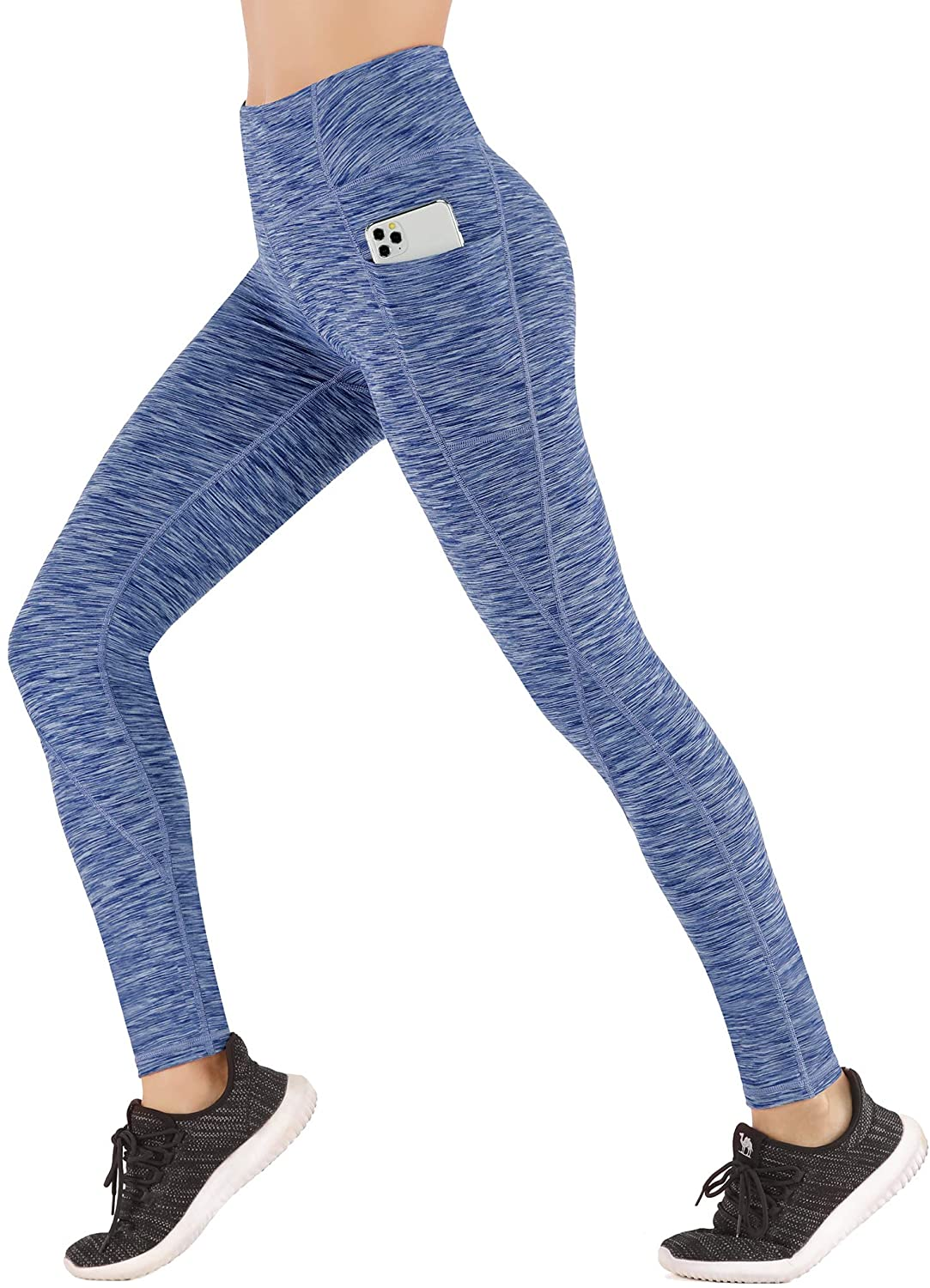 Heathyoga Yoga Pants for Women with Pockets High Waisted Leggings with Pockets for Women Workout Leggings for Women Apparel & Accessories > Clothing > Underwear & Socks > Shapewear Heathyoga Space dye blue X-Small