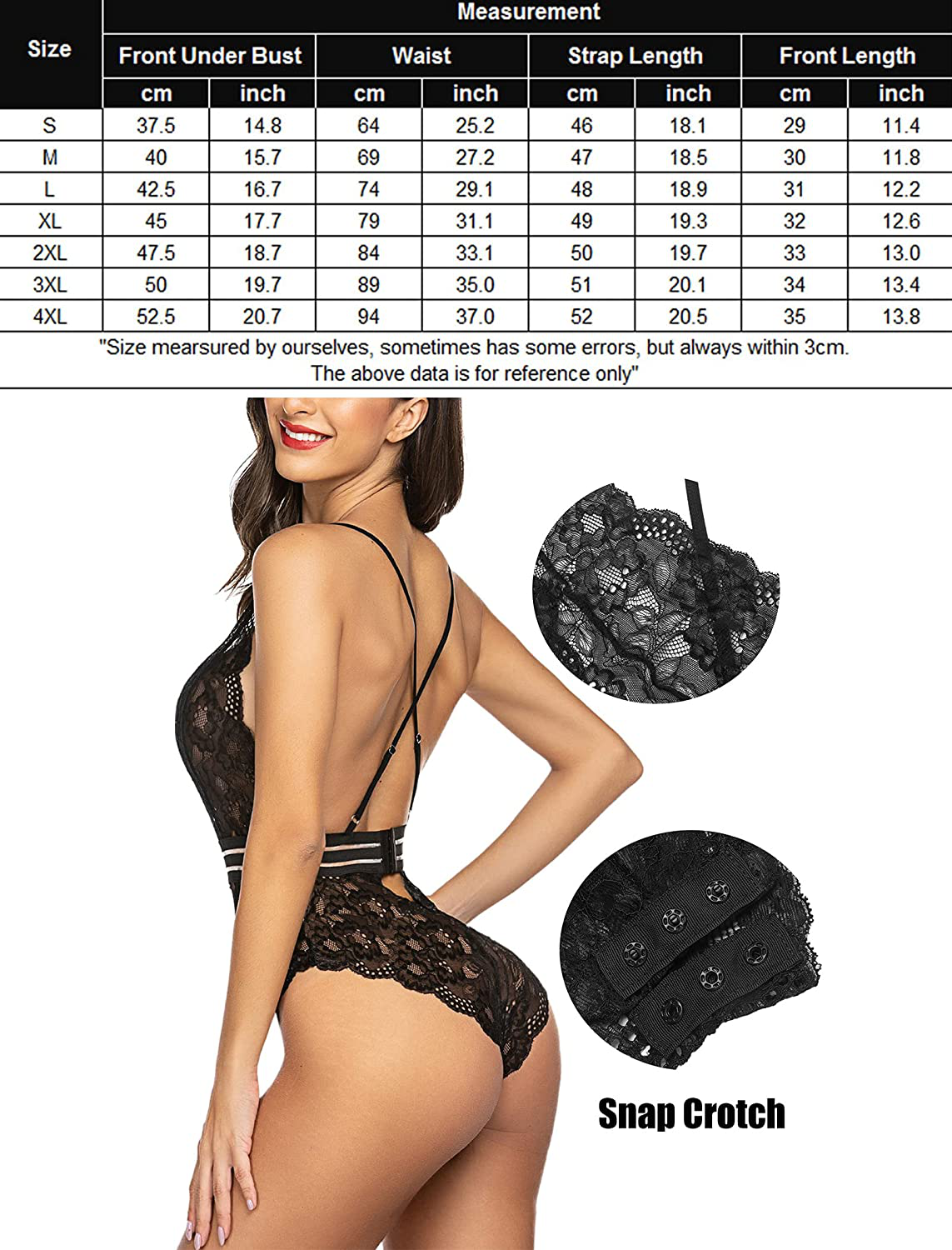 Avidlove Women Teddy Lingerie Snap Crotch Lingerie One Piece Lace Babydoll Mini Bodysuit Apparel & Accessories > Clothing > Underwear & Socks > Lingerie Avidlove