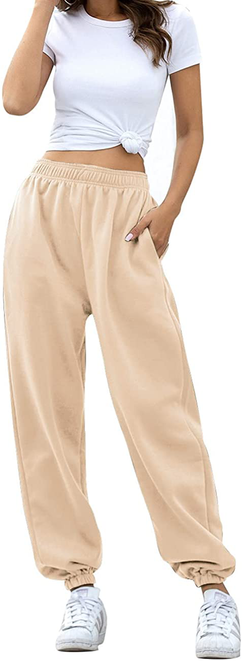 Hesayep Women'S High Waisted Sweatpants Workout Active Joggers Pants Baggy Lounge Bottoms Apparel & Accessories > Clothing > Activewear Kylie Max