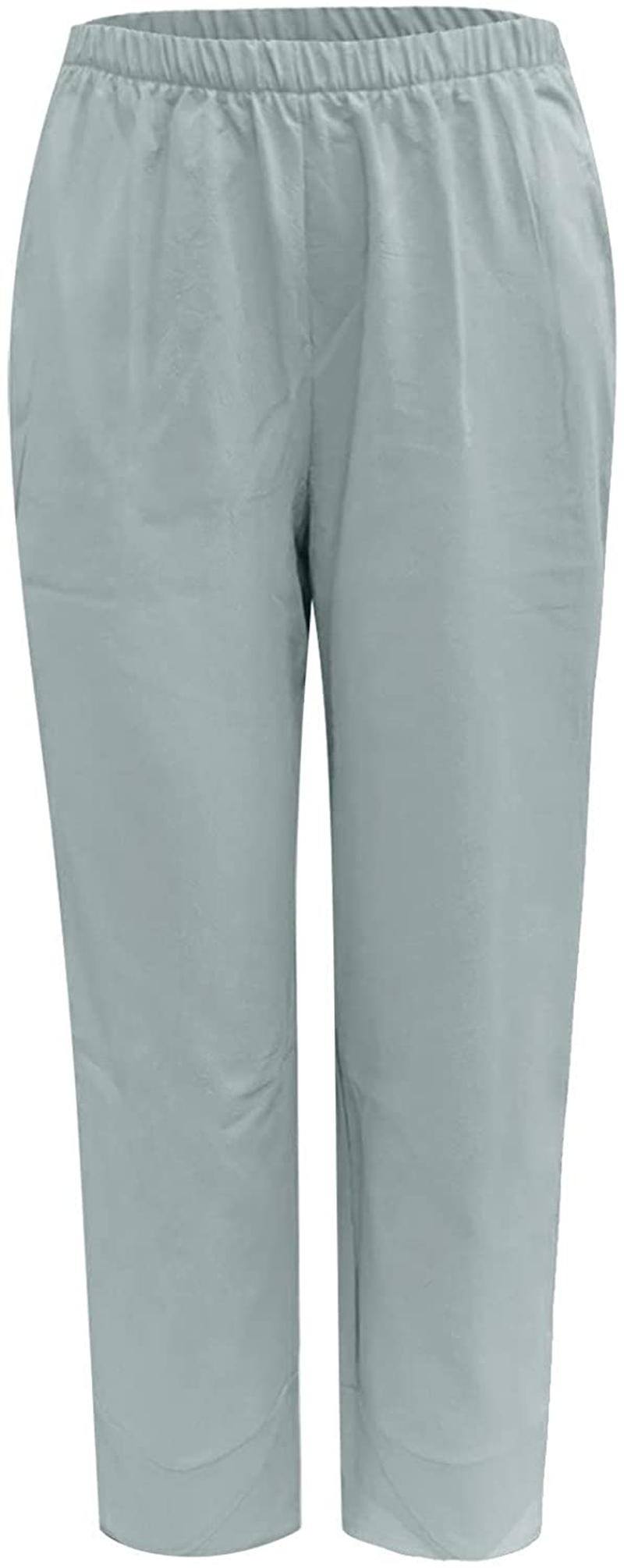 Burband Womens Summer Baggy Cotton Linen Cropped Work Pants Casual Drawstring Loose Beach Yoga Harem Pants plus Size S-6XL Apparel & Accessories > Clothing > Underwear & Socks > Shapewear Burband