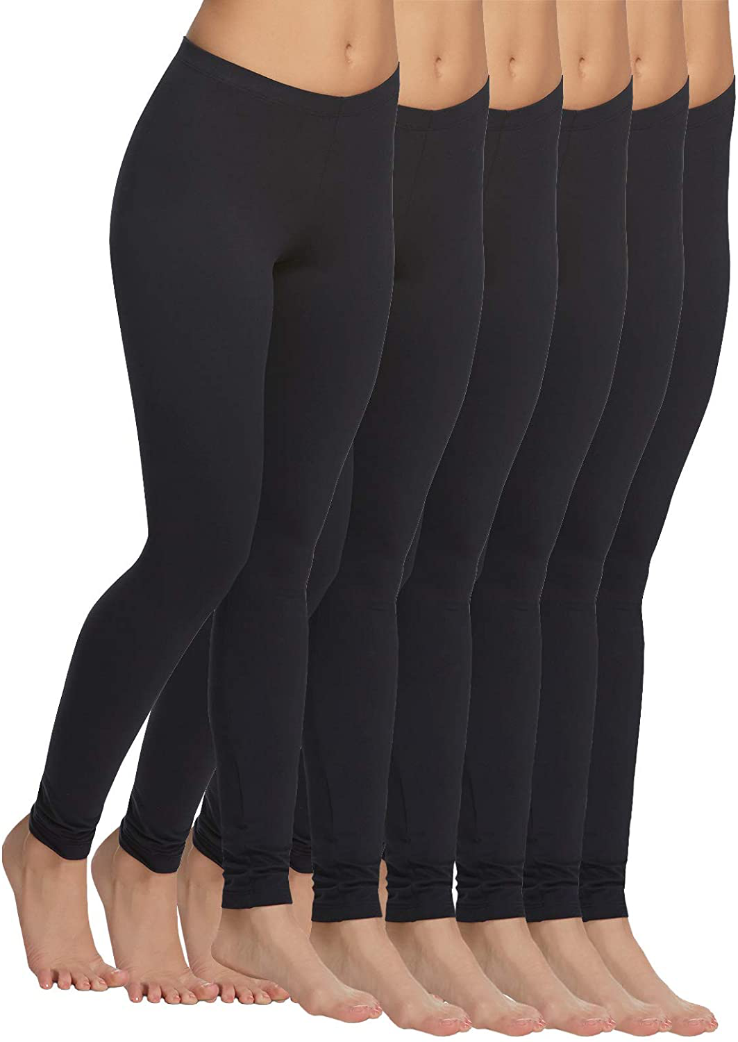 Felina Velvety Super Soft Lightweight Leggings - for Women - Yoga Pants, Workout Clothes Apparel & Accessories > Clothing > Activewear Felina 6 Pack - Black Medium