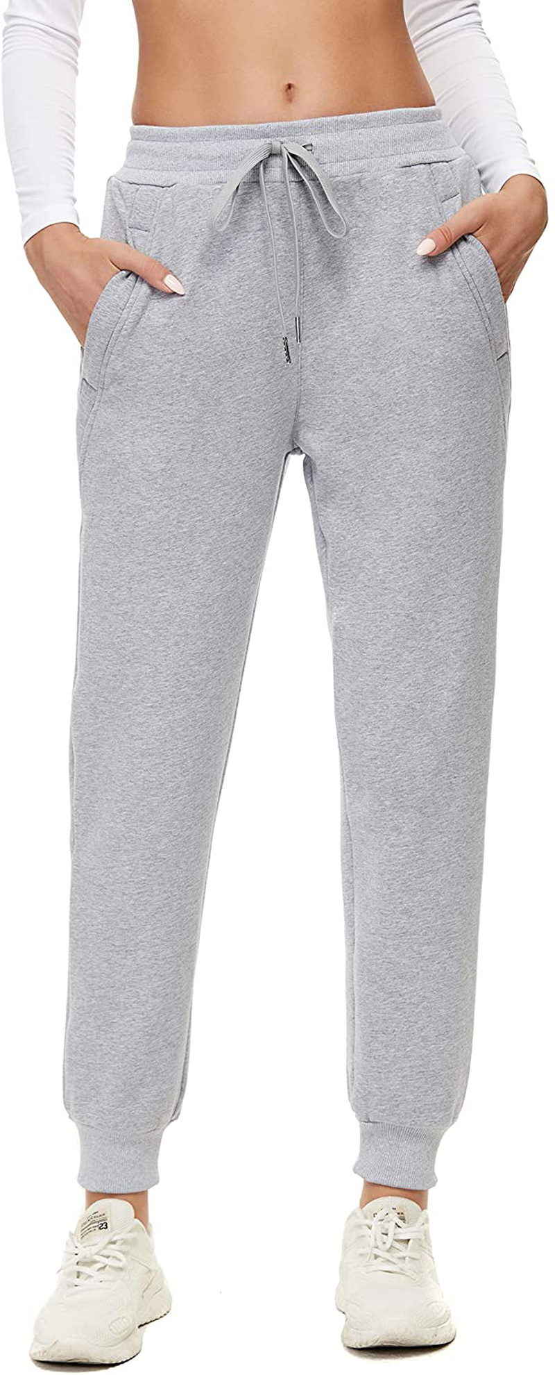 MOUEEY Women'S Super Warm Sherpa Lined Athletic Sweatpants Jogger Fleece Pants with Zipper Pockets Apparel & Accessories > Clothing > Activewear Kylie Max
