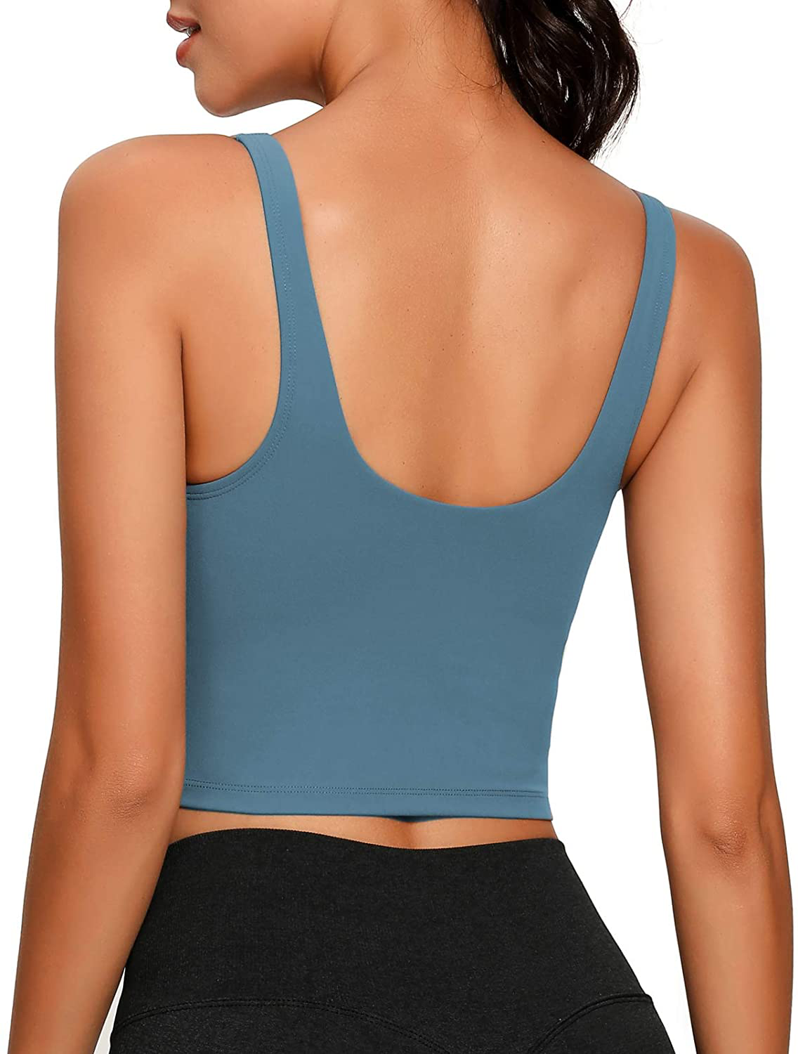 Lemedy Women Sports Bra Longline Crop Tank Top Padded Workout Running Yoga Apparel & Accessories > Clothing > Underwear & Socks > Bras Kylie Max