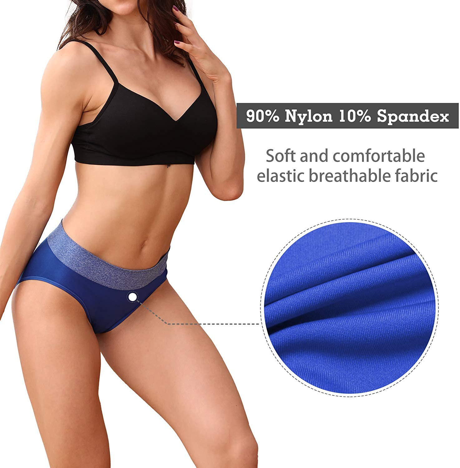 Women'S Low/High Waist Seamless Underwear Soft Full Coverage Ladies Panties Colorful Breathable Stretch Briefs 5-Pack Apparel & Accessories > Clothing > Underwear & Socks > Underwear LALESTE