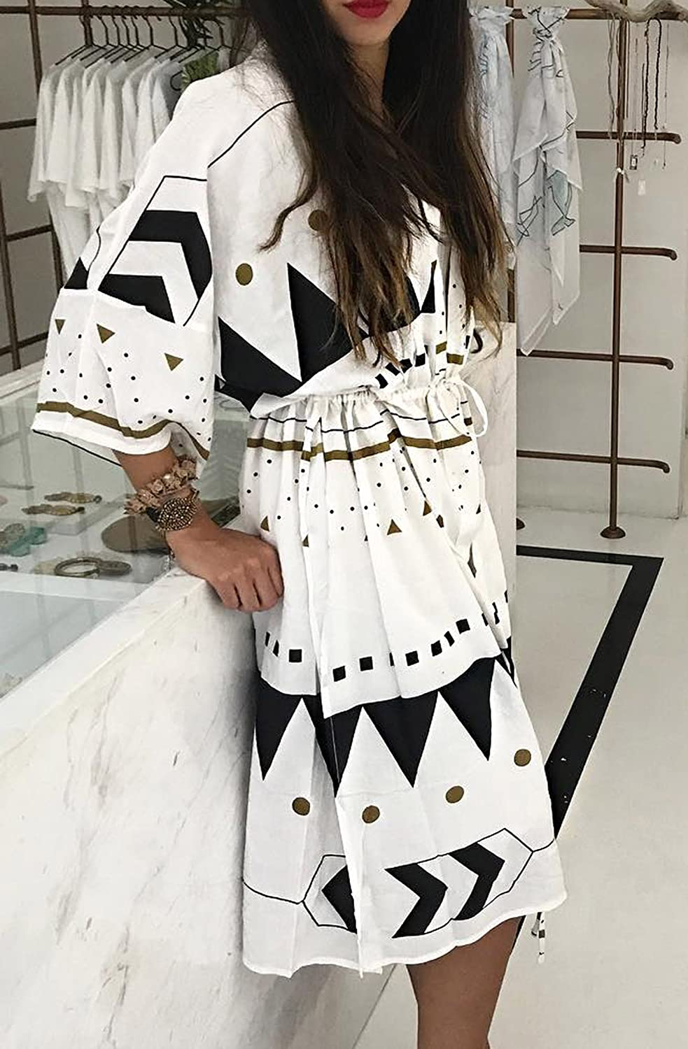 Wander Agio Womens Bikini Cover Ups Beach Casual Dress Coverup Swimsuits Long Cardigan Buttons Chiffon Apparel & Accessories > Clothing > Swimwear Kylie Max